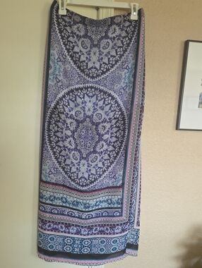 Express Boho Purple Printed Maxi Skirt